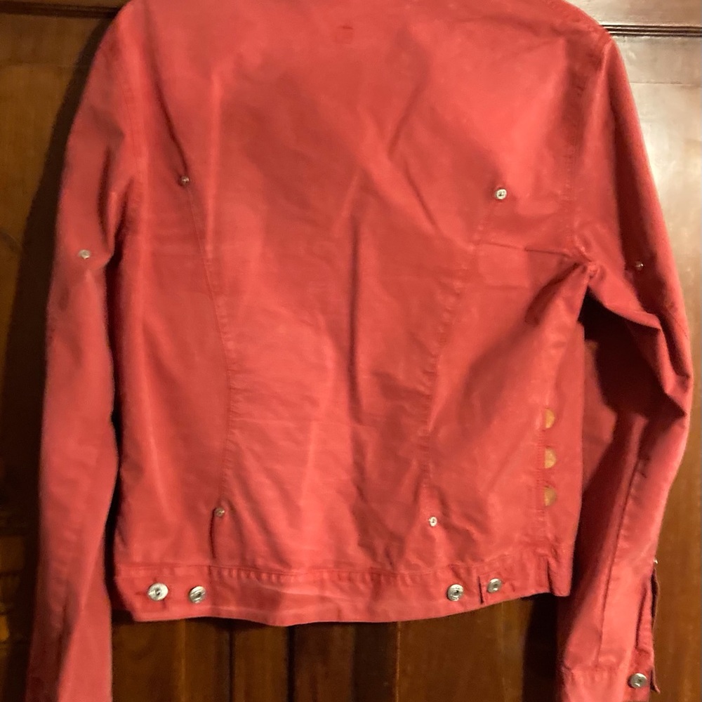 Italian Red Cotton Jacket E Play Basic Exterior D… - image 2